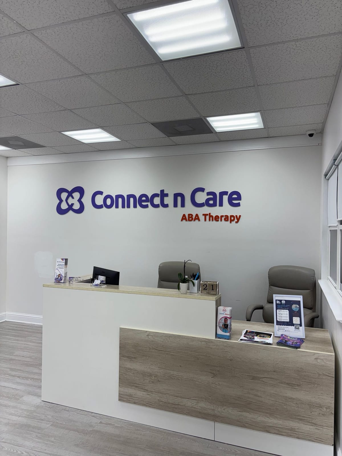 Reception area at ABA therapy clinic in Charlotte